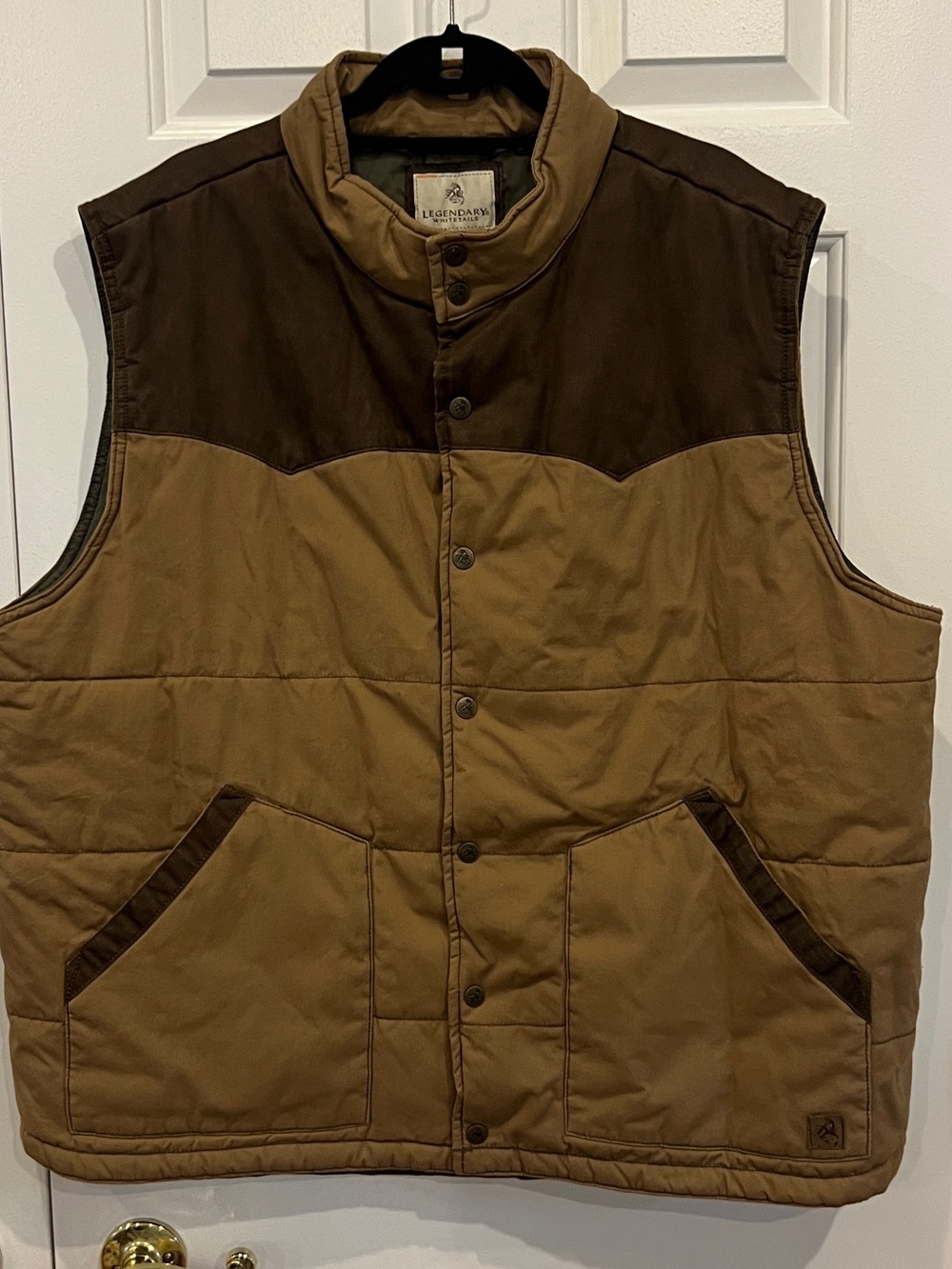 Legendary Whitetails Brown and Tan Quilted Insulated Vest